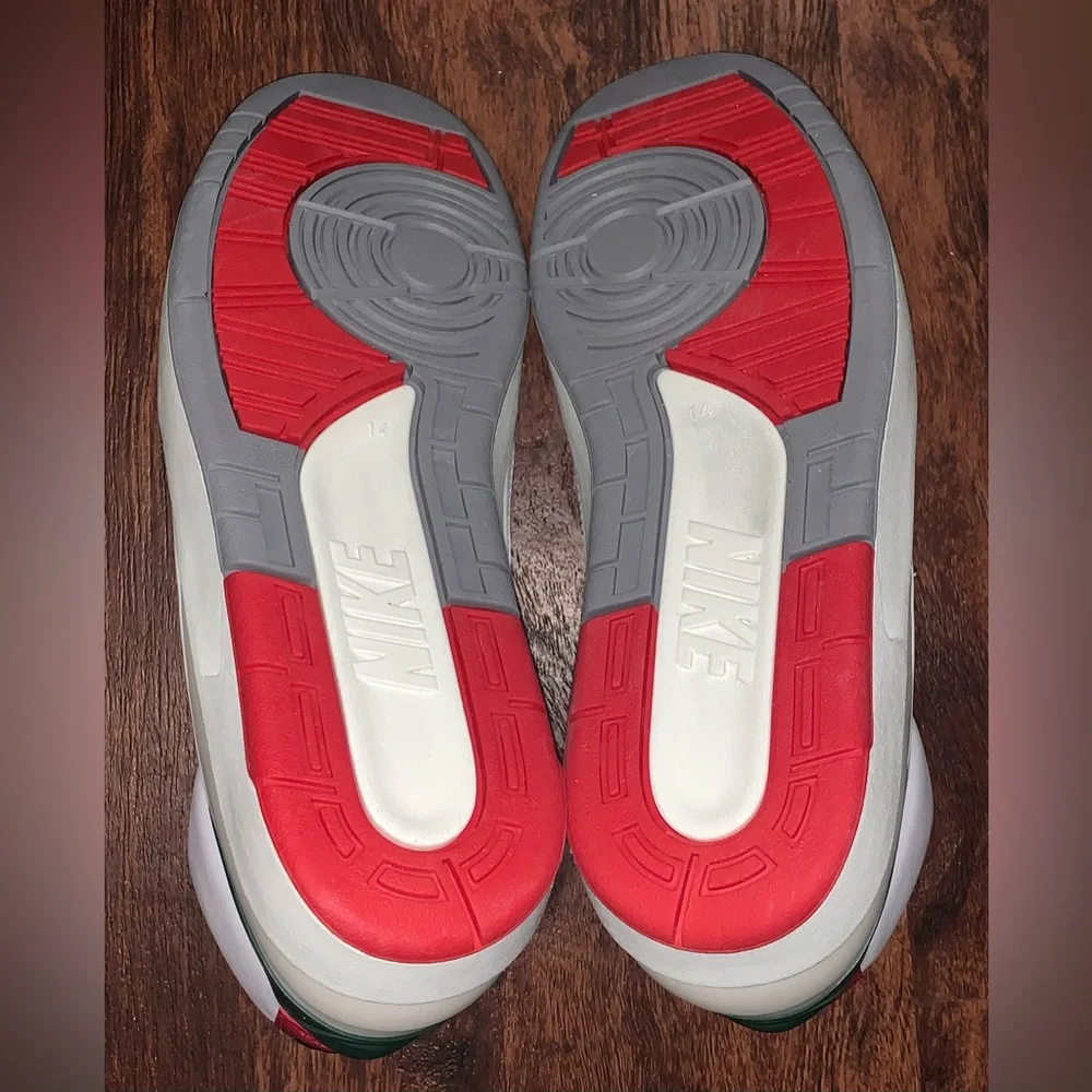 Jordan Men’s White Red Green Leather Sneakers